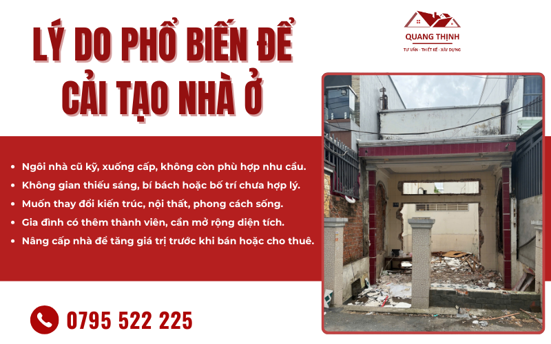 lý do phổ biến cải tạo nhà ở